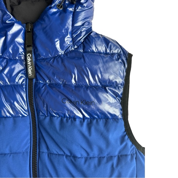 Calvin Klein Men’s Hooded Puffer Vest Size XS Royal Blue - Picture 3 of 5